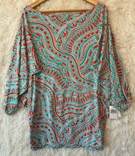 NWT $144 Trina Turk Size L Caicos Swim Cover-Up Tunic Dress Grace Bay Club