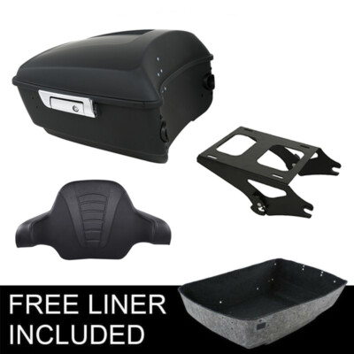 Matte Black King Trunk Pad Mount Fit For Harley Touring Glide Tour-Pak 2014-2025
