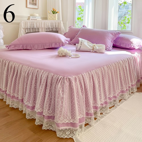 Universal Spitzensaum Tagesdecke Prinzessin Schlafzimmer Bett Rock Abdeckung Haushalt Bettwäsche - Bild 7 von 26
