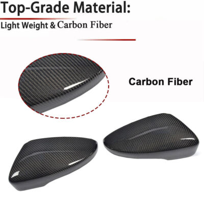 For VW Passat CC Scirocco Beetle Carbon Fiber Side Wing Mirror Cover Cap Replace
