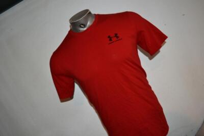 35058 Under Armour Gym Shirt Athletic Workout Red Size Medium Mens