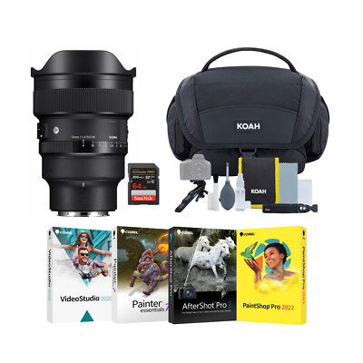 SIGMA 14mm F1.4 DG DN Art Sony E Mt High Speed AF Wide Angle Lens Travel Bundle
