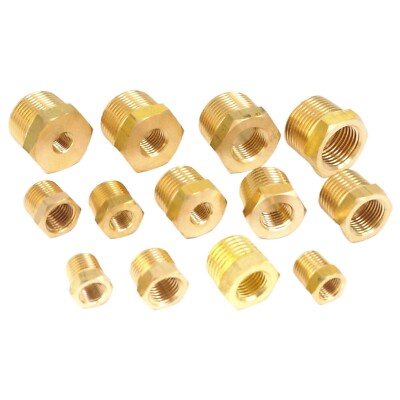 1/4'' 3/8'' 1/2'' 3/4'' NPT BSPT Male x Female Reducing Bushing Brass Pipe Fitting
