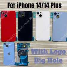 For iPhone 14/iPhone 14 Plus Back Glass Replacement Big Cam Hole Rear Cover Lot