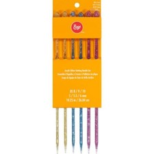 Boye Single Point Glitter Knitting Needle Set Sizes 8/5mm, 9/5.5mm  10/6mm 5030