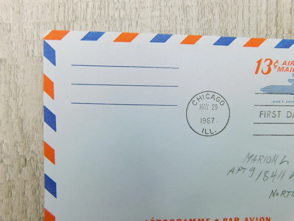 First Day Of Issue Chicago IL 1967 John F Kennedy Vintage Stamp Envelope Cover - Image 3 of 4