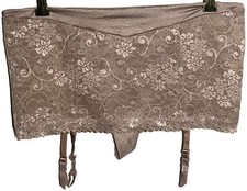 New Vintage 2008 VICTORIAS SECRET Angels lace thong garter belt skirt Taupe