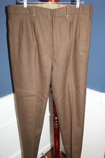 Original 1950's Era French France Army Green Wool Uniform Trousers, Size 35