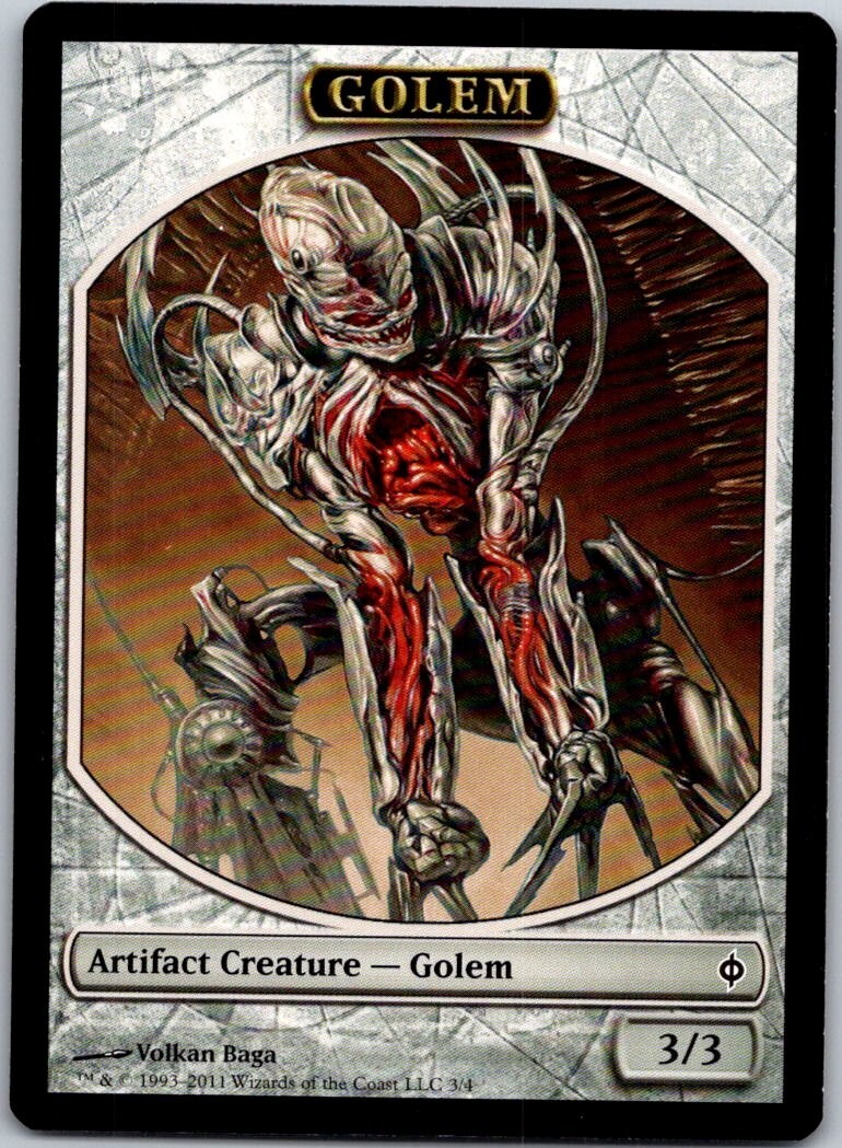 Magic the Gathering Golem Token New Phyrexia MTG Free Shipping!
