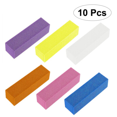 10Pcs Nail Buffer Buffing Sanding Blocks Files Manicure Pedicure Care Tools