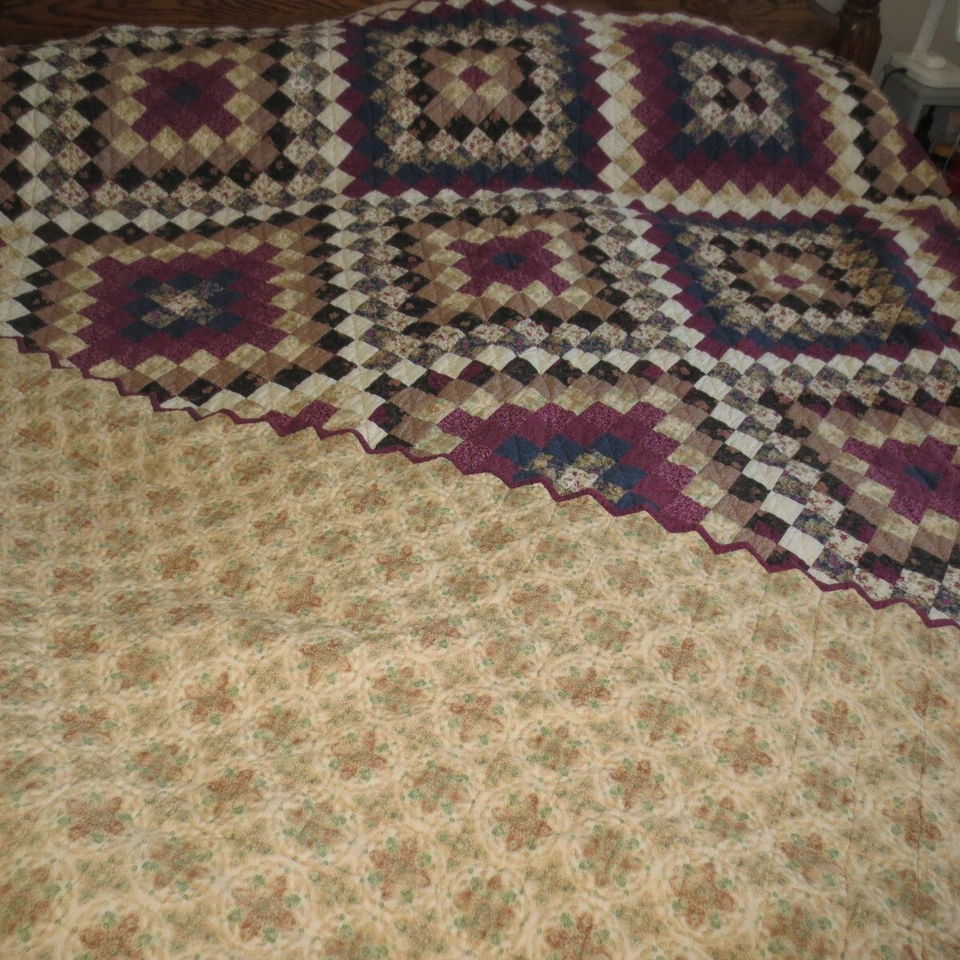 Donna Sharp Jewel Tone Patchwork Granny Core Pieced Country Хлопковое Королевское Одеяло - Изображение 3 из 4