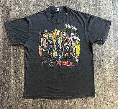 Vintage Judas Priest Fuel For Life Tour Band T Shirt Large Hawaii 1986 80s Metal