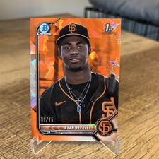 2022 Bowman Chrome Sapphire Ryan Reckley 1st Orange #’d 30/75 Giants BCP-163