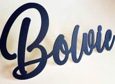Custom name sign personalized wooden word door wall nursery decor script font