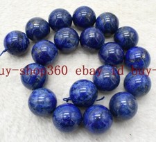 Natural 20mm Huge Blue Lapis Lazuli Round Gemstone Loose Beads 15'' AAA