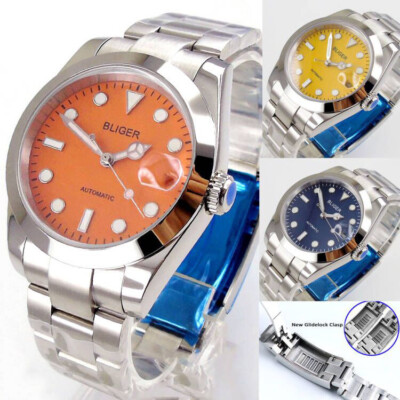 Bliger 36mm/39mm Polished Case Blue Dial Sapphire Glass NH35 Automatic Men Watch
