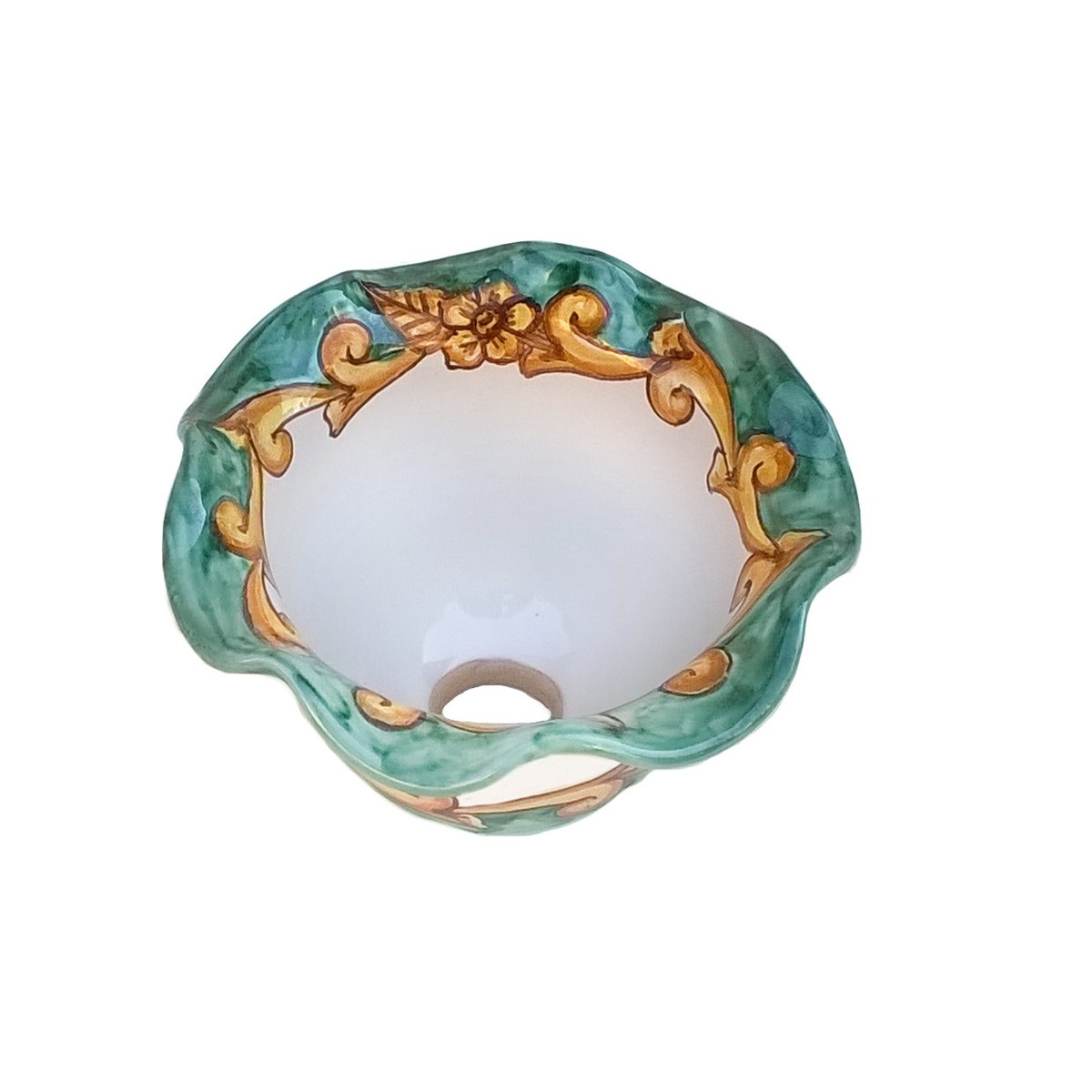 Portasapone con Piattino Sospeso in Ceramica di Vietri Decorato a Mano