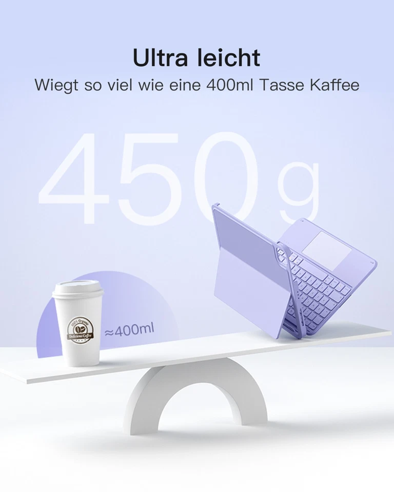 Inateck Hülle Tastatur Ultraleichte iPad 11 Gen. A16,iPad 10,Air 7/6,Pro 11 10.9 - Bild 3 von 4