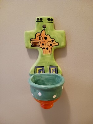 Mexican Talavera Style Holy Water Font