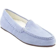 VIONIC WOMEN'S MCKENZIE SUEDE SLIPPERS SUPPORTIVE MOCCASIN LOAFERS LIGHT BLUE