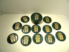 Colombia Leather 12 Piece Coaster with Holder Set