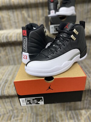 NIKE AIR JORDAN 12 Retro Playoff Sneakers CT8013 Black Varsity Red White Sz 12 Air Jordan 12 Playoffs Retro 2022 Black White Varsity Red  main image 2