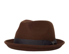 Goorin Bros Charlestowne Wool Pork Pie Fedora Hat Brown 100-0123-BRO