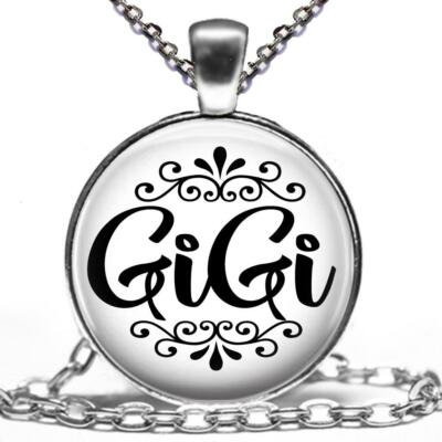 GiGi Grandmother Handcrafted 1'' Glass Top Pendant Charm OR Necklace