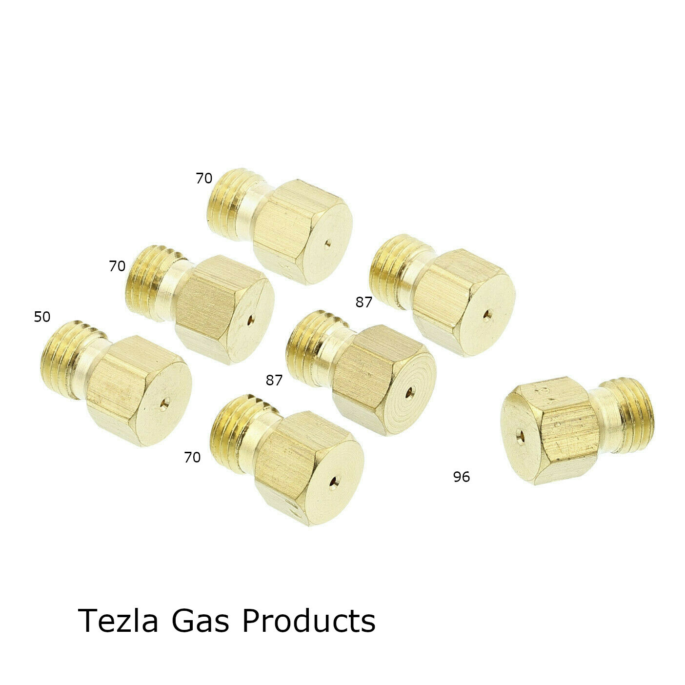 SET OF 7 x UNIVERSAL GAS JETS INJECTORS LPG PROPANE GAS BURNERS-THREAD M6 x 0.75