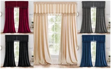 Heavyweight Velvet Straight Valance (52x19) Single Rod Pocket Window Valance