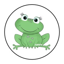 30 CUTE FROG ENVELOPE SEALS LABELS STICKERS 1.5" ROUND