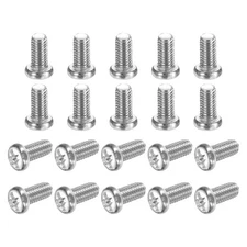 100 Pcs M3x6-0.5mm Phillips Pan Head Machine Screws, Carbon Steel Full Thread