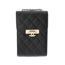 CHANEL flap phone case A84051 Matrasse Caviar skin black Women Other bag