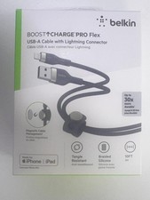 Belkin Boost Charge Pro Flex Usb-A Cable with Lightning Connector+strap 3 Meter
