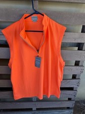 NWT Fennec 1/4 Zip Mens Large Waffle Vest Orange Golf Light Weight