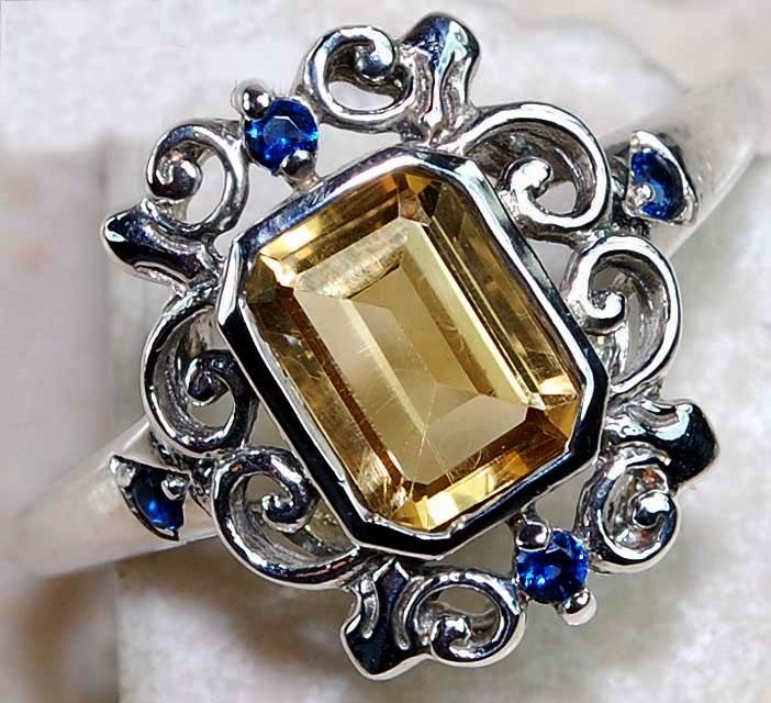 1CT Golden Citrine 925 Sterling Silver Vintage Style Ring Jewelry Sz 7 PC12-3