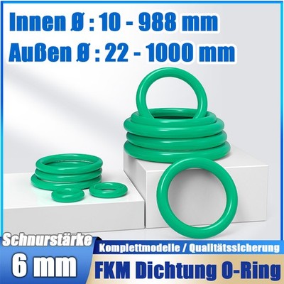 O-Ring 10-988 mm Schnurstärke 6 mm DIN-3771 FKM 80 Dichtring Oring Nullring