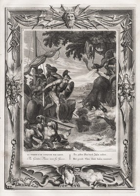 Jason Hero Greek mythology Mythologie Kupferstich engraving Picart 1730