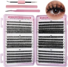 VEGCOO 570 Pezzi Ciglia Finte Ciuffetti, 30-40-50-60-80-100D Kit Extension Cigli