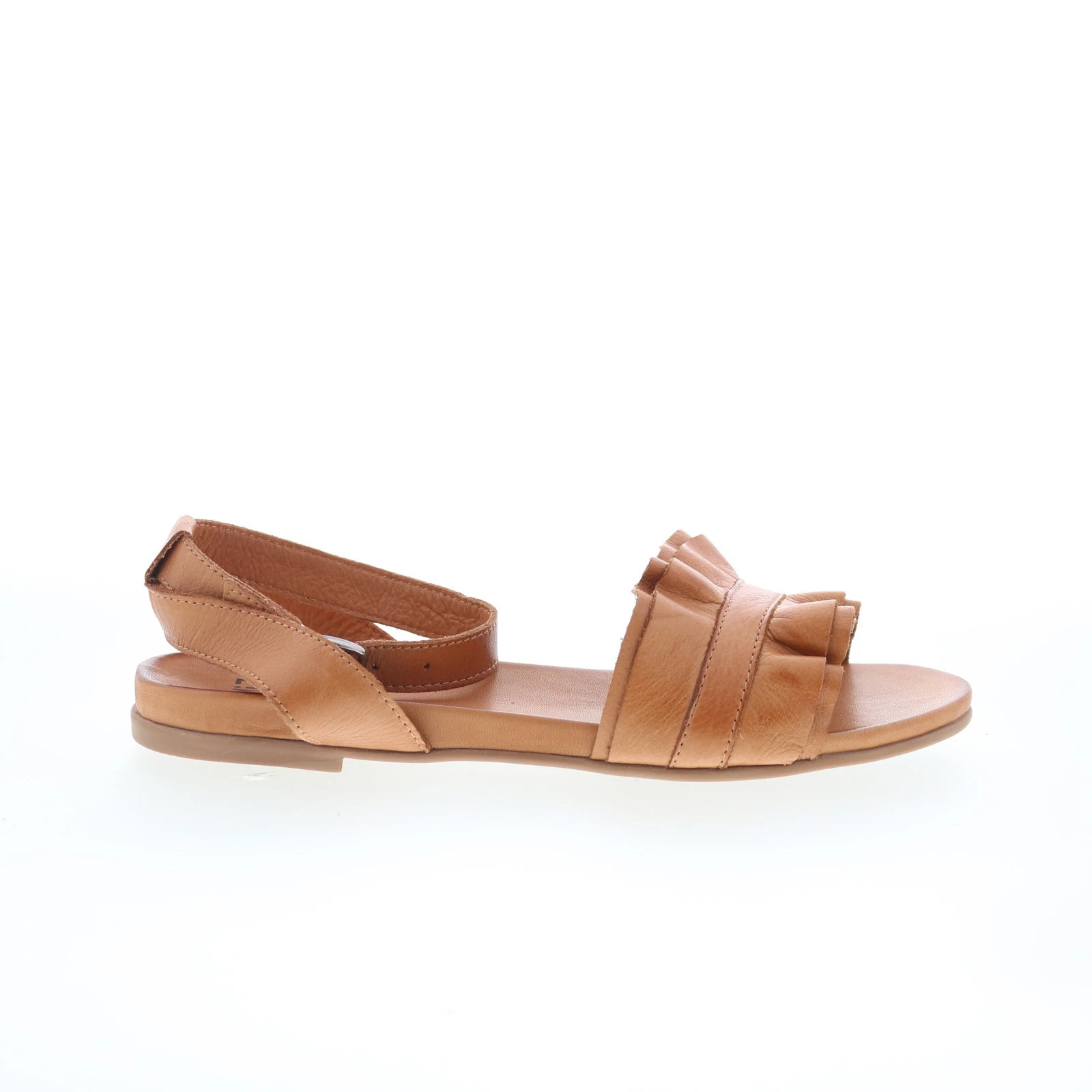 Miz Mooz Theresa Womens Brown Leather Hook & Loop Strap Sandals Shoes