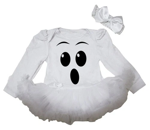 Petitebelle Long Sleeve Baby Dress – White 6-12 Months