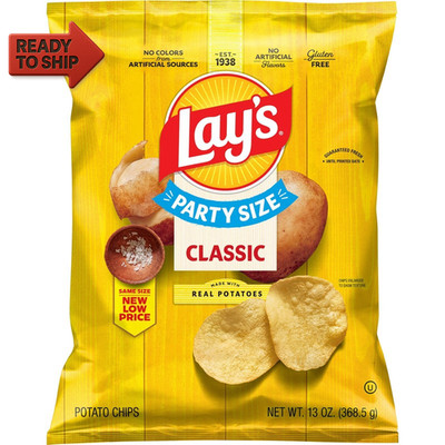 Classic Potato Chips, Party Size, 13 Oz Bag