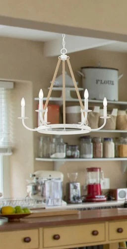 Minka Lavery 2126 Lanton 6 Light 28"W Taper Candle Style - White - Picture 2 of 4