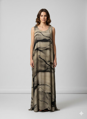 Damen Übergröße Curve Blasenkleid abstraktes Muster Tasche Maxi freie Größe - P18