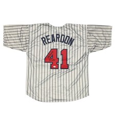 Jeff Reardon Signed Minnesota Twins Grey Custom Jersey 87 WSC JSA Witness COA