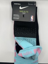 Nike NBA ELITE Crew Basketball Socks Size L Blue Black