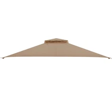 10' x 12' Patio Gazebo Replacement Top Cover 2-Tier Canopy CPAI-84 Outdoor Brown