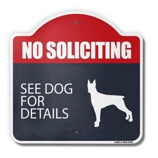 Soliciting See Dog for Details Heavy Aluminum Sign Warning Animal Metal