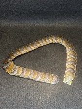 Vtg Gold Metal Belt Women's Stretch Cinch Elastic Dragon Mermaid Scale Disco Y2K