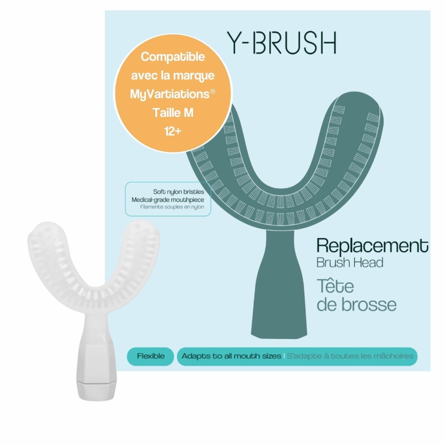 Tête en Y brosse à dents MyVariations flexible embout de rechange blanc